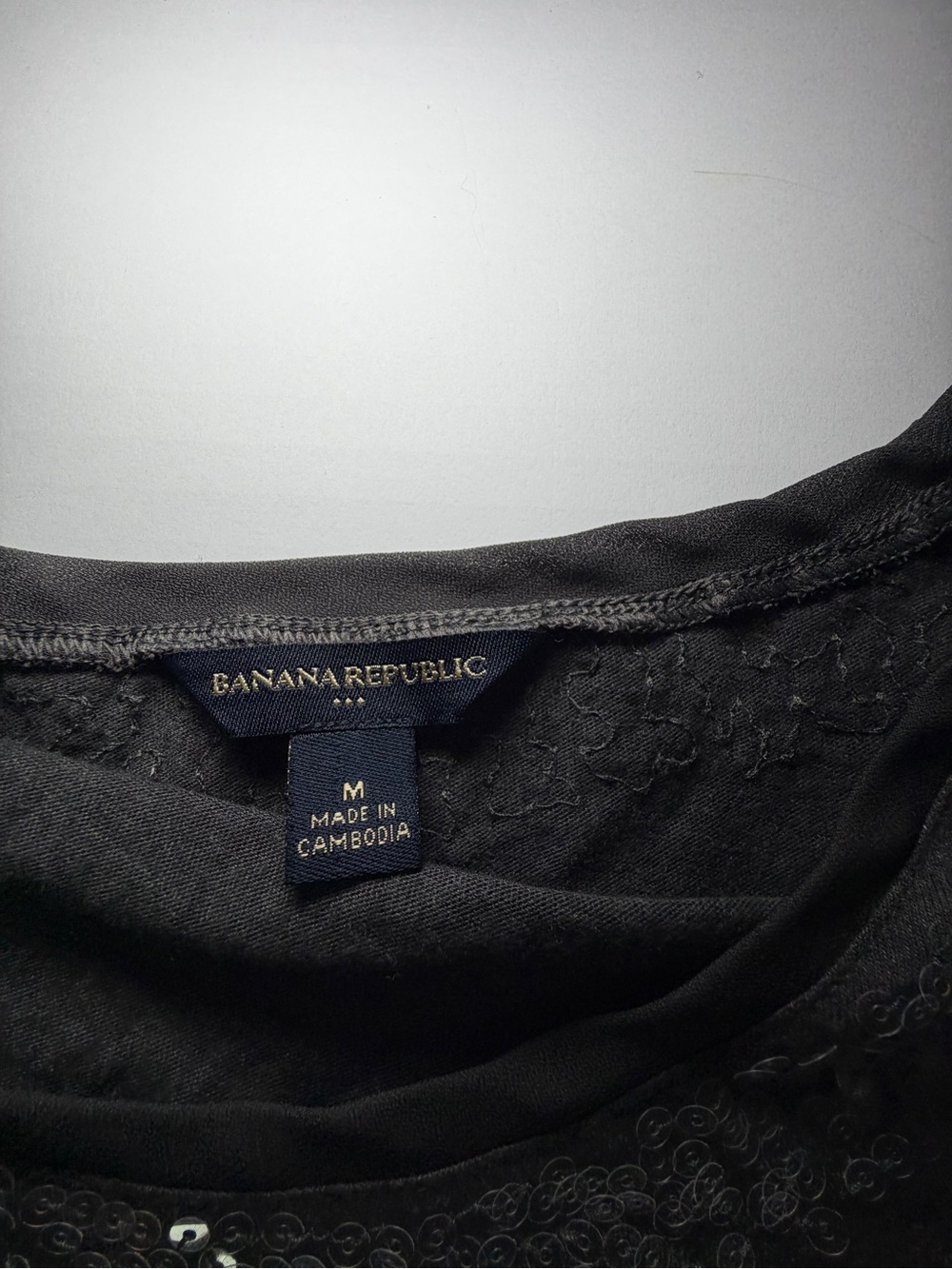 Banana Republic Gray Short-Sleeve Crewneck Tee with Sequin Accents - Picture 2 of 5